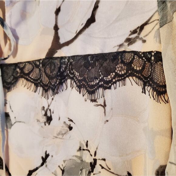 Karl Lagerfeld Blush Pink & Black Marble Blouse - Picture 3 of 5